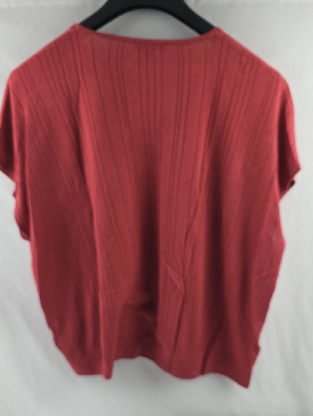 ADRIANNA PAPELLV-neck Vertical Rib Sweater In Rose Batwing Drop shoulder Med - Picture 5 of 6